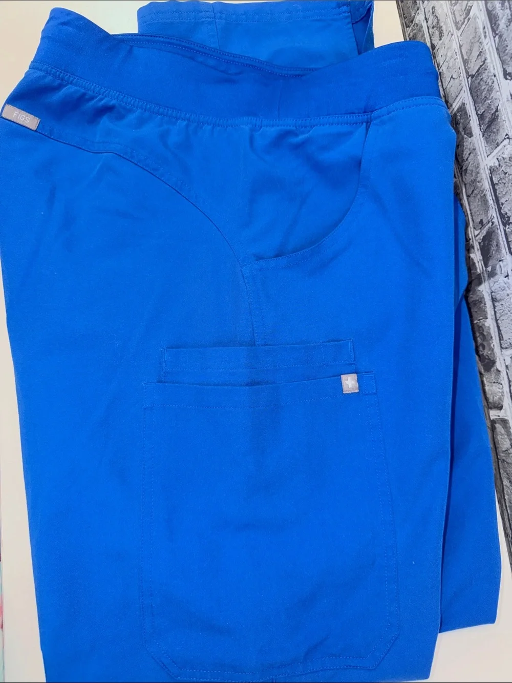FIGS Blue Straight-Leg Work Pants